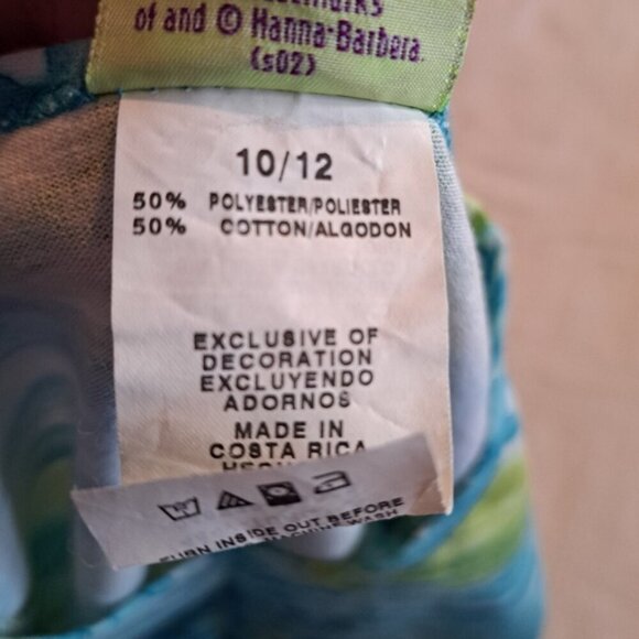 Scooby Doo girls size 10-12 turquoise white & lime short set EUC - Picture 6 of 8